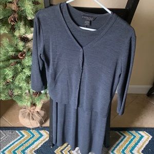 Express 2 piece dress and cardigan outfit.